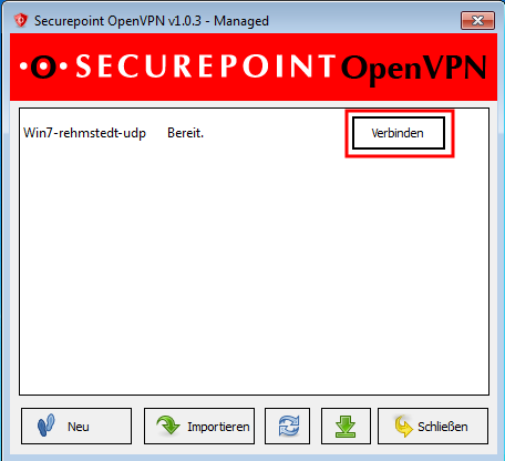 OpenVPN einloggen