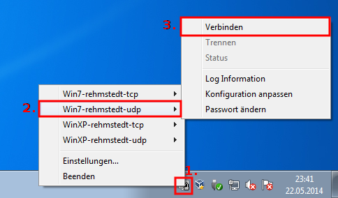 OpenVPN einloggen